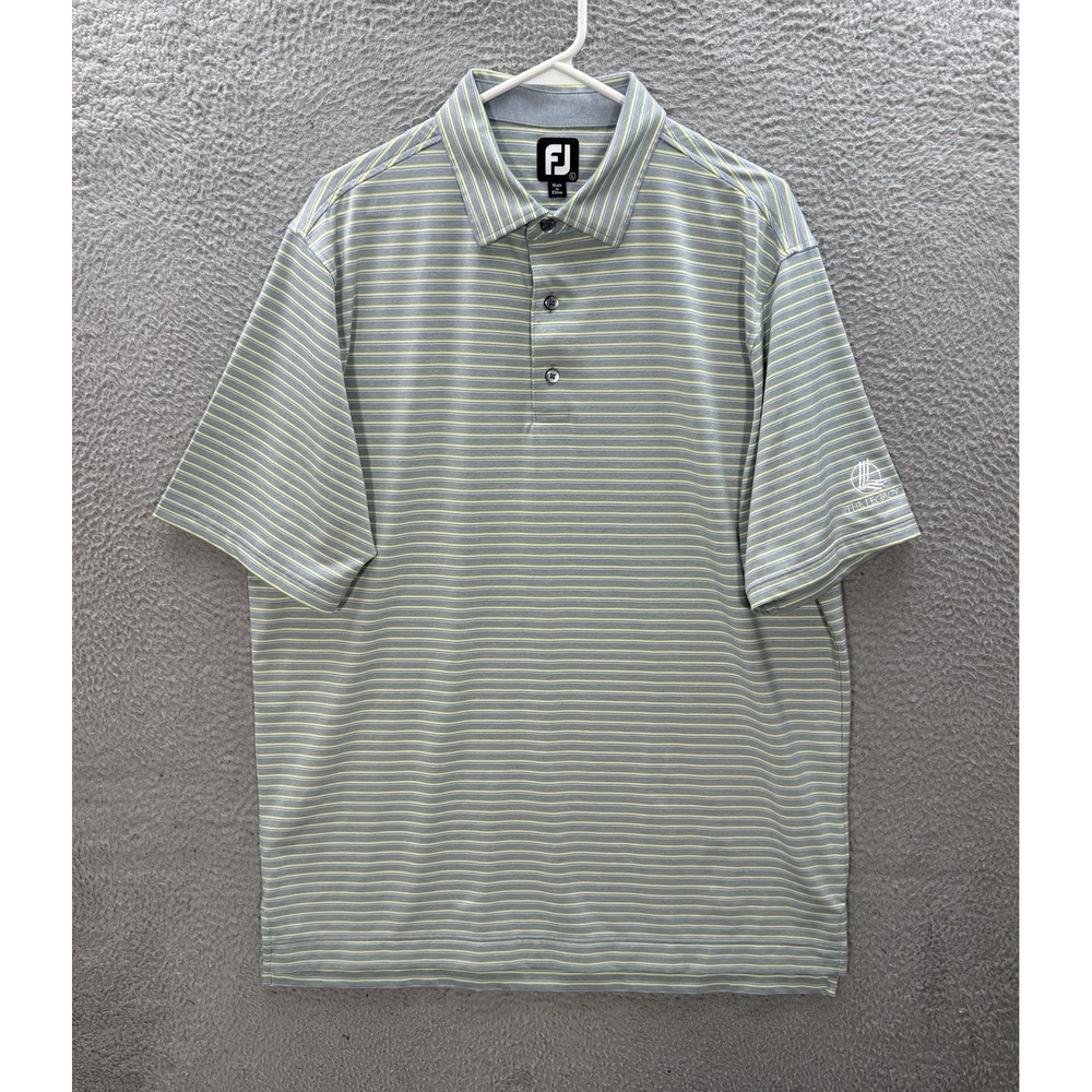 Footjoy Shirt Adult Large Multicolor Striped Golf‎ Polo Performance Stretch Mens